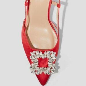 Target Annette Womens Slingback Heels A New Day RED Rhinestone Si…